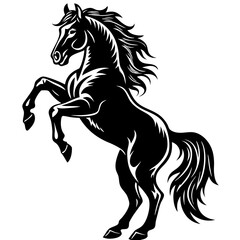 horse silhouette isolated on white