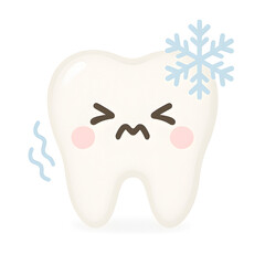 Tooth Freeze Reaction in Kawaii Style
