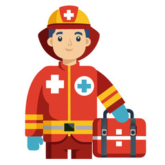 Fototapeta premium fireman with fire extinguisher