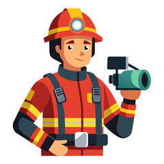 cartoon builder with helmet