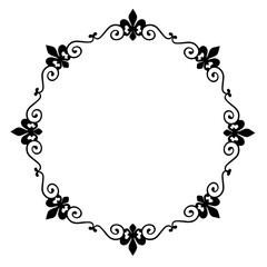 Vintage Ornamental Vector Frame – Elegant Black Vector Border, SVG