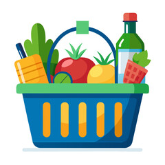 shopping basket with groceries