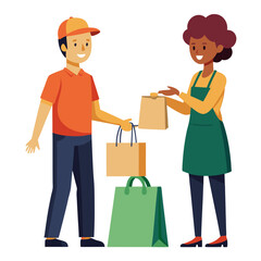 couple with shopping bags