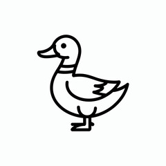 Fototapeta premium Simple line drawing of a duck isolated on white background