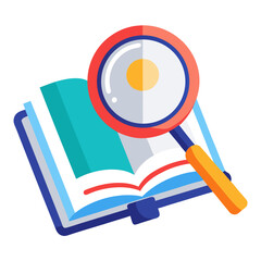 magnifying glass and book