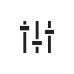 Audio equalizer eq music icon web flat simplified isolated on white background