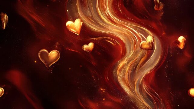 Valentine background floating abstract hearts in vibrant background evoke romantic passion and enchanting warmth