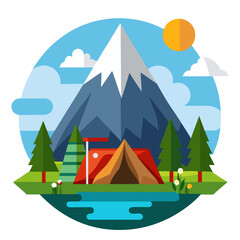 Naklejka premium camping in the mountains