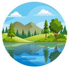 Fototapeta premium landscape with mountains