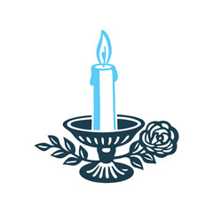 Elegant Candle Centerpiece with Rose and Leaves Candle Centerpiece A single candle in a holder