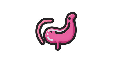 Obraz premium Stomach icon for gastroenterology, filled vector on white background