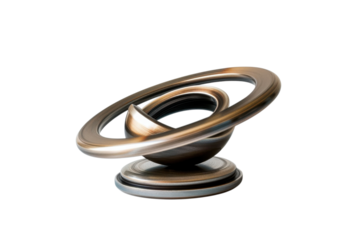 Metal puzzle object on transparent background