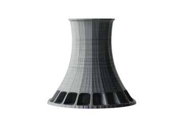 Cooling tower model on transparent background