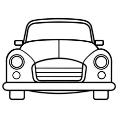 Obraz premium Classic Car Outline — Front View Sketch 