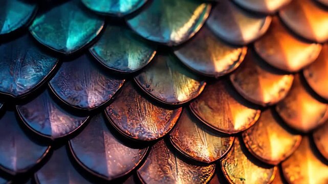 texture in the form of multi-colored scales. Selective focus. dizain.
