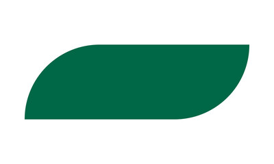 Round Corner Rectangle Long Green Leaf