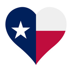 Texas flag heart shaped icon digital vector illustration. Flag of Texas. Love flag icon.
