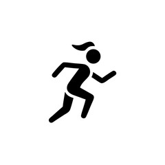 Running woman, athletics, marathon, summer sport, run icon isolated on white background