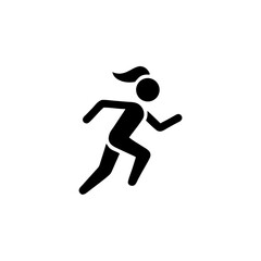 Running woman, athletics, marathon, summer sport, run icon isolated on white background