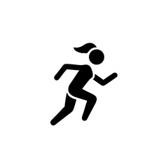 Running woman, athletics, marathon, summer sport, run icon isolated on white background