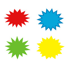 Starburst speech bubbles set, star sticker vector, Bursting icon, Explosion vector , isolated on white background