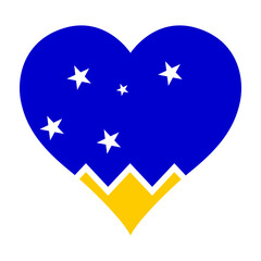 Magellan-chilean Antarctic Region flag heart shaped icon digital vector illustration. National flag of Magellan-chilean Antarctic Region. Love flag icon.
