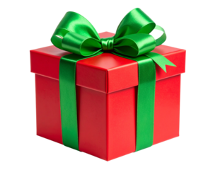  Cute Cartoon Christmas Present with Green Bow Clipart PNG  (2)