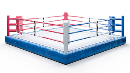 Naklejka premium 3D rendering of a boxing ring isolated on a white background