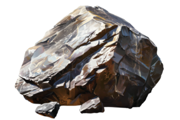 A single large rock on transparent background