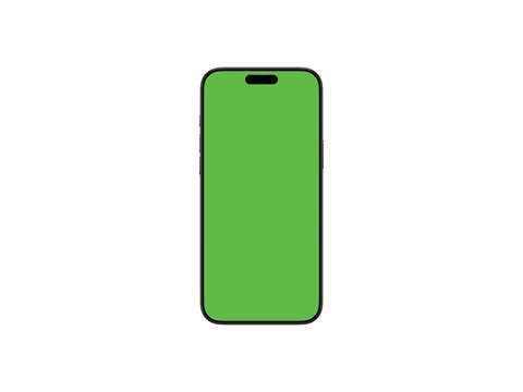 mock-up di smartphone con schermo verde isolato su sfondo bianco otrasparente