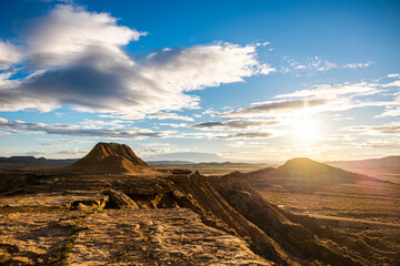 Naklejka premium sunset desert europe