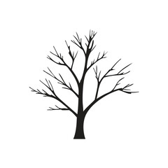 Fototapeta premium Simple Leafless Winter Tree Vector Icon 
