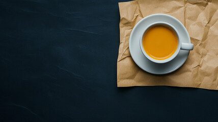 coffee top view shoot for a copy space