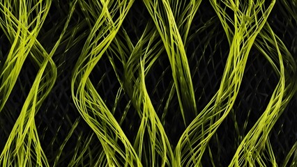 Bright Green Geometric Light Trails.