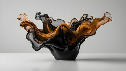 Golden Red Vapor on Black