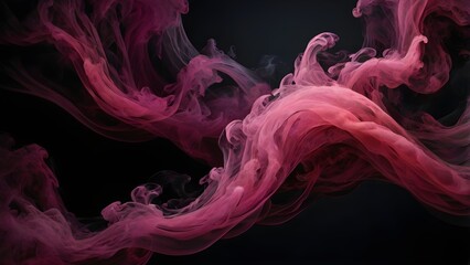 Rose Magenta Smoke Flow on Black
