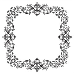Ornate Circular Frame Elegant Decorative Border with Floral Scrollwork