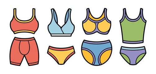 Fototapeta premium Colorful womens athletic wear collection