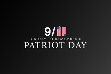 Minimal Patriot Day Tribute Design with Flag and 911 Typography