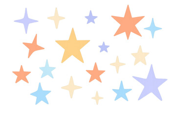 Obraz premium Soft pastel stars scattered across background, graduating sizes generating ethereal dreamscape with magical design potential