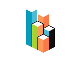 Bar Chart Infographics Elements 3D Vector Flat Design, Sign, Icon Full Color.