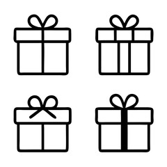 Gift box icon in line style. isolated on white background. Vector illustration.