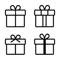 Gift box icon in line style. isolated on white background. Vector illustration.