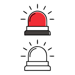 Emergency siren icon in line style. warning sign, police alarm, ambulance alarm, Medical alert. vector illustration
