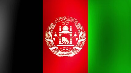 Waving animation of the Afghanistan national flag with smooth fabric motion and vibrant colors.