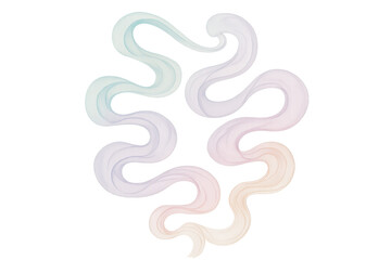Fototapeta premium Soft pastel brushstrokes weaving delicate abstract pattern, blending seamlessly on translucent background, creating sophisticated visual harmony
