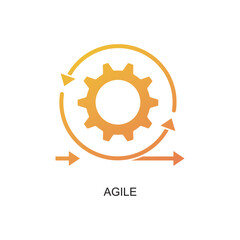 Modern Gradient Gear Circle Arrow Agile Development Process Icon