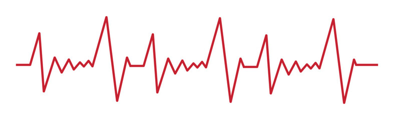 Heart pulse - curved red line on a white background - Vector illustration