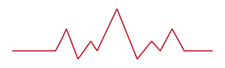 Heart pulse - curved red line on a white background - Vector illustration