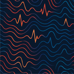 Rhythmic Abstract Sound Waves Seamless Pattern